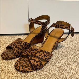 14th & Union faux suede leopard wedges. Women’s size 7.5
